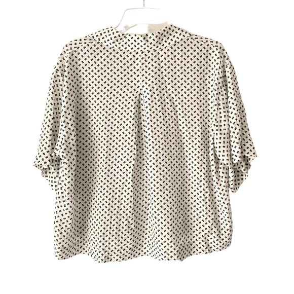 Rag & Bone Reed Button Up White Black Print Top Shirt Oversized Fit size XS - Picture 6 of 8